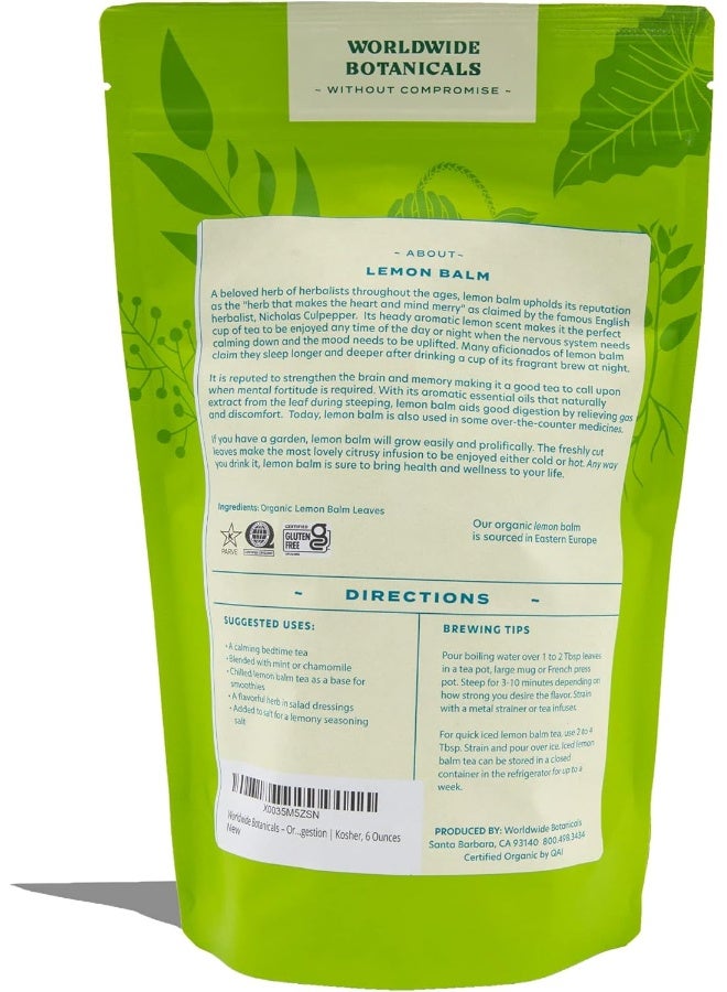 Worldwide Botanicals Organic Lemon Balm Tea - Loose Leaf - Image 2